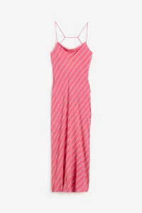 Pink stripe slip dress