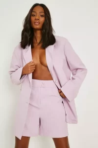 women's lilac blazer and city short set